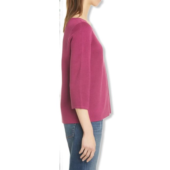 Eileen Fisher Silk & Organic Cotton Sweater in Mum - Picture 8 of 13